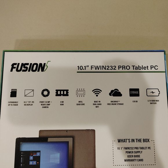 10" Windows 10 Fusion5 Ultra Slim Windows Tablet PC, 4GB RAM, 128GB storage - Picture 7 of 7